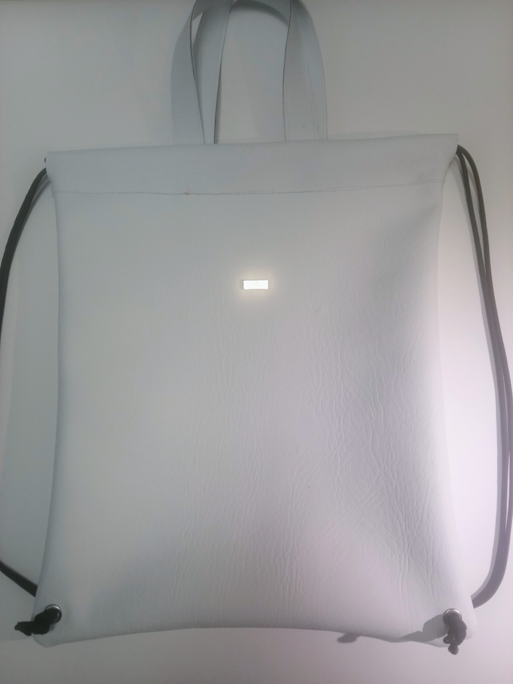 KLM Fashion White Drawstring Backpack